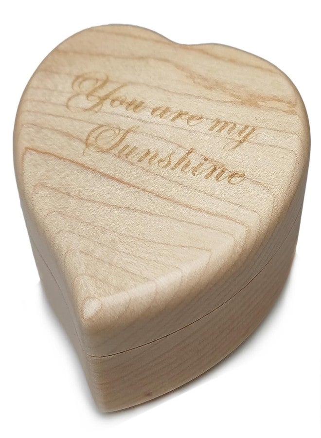 falado Heart Shaped Maple Wood Music Box Wind Up and Golden Movement Music Box for Christmas/Birthday/Valentine's Day (Song:You are My Sunshine) - Image 2